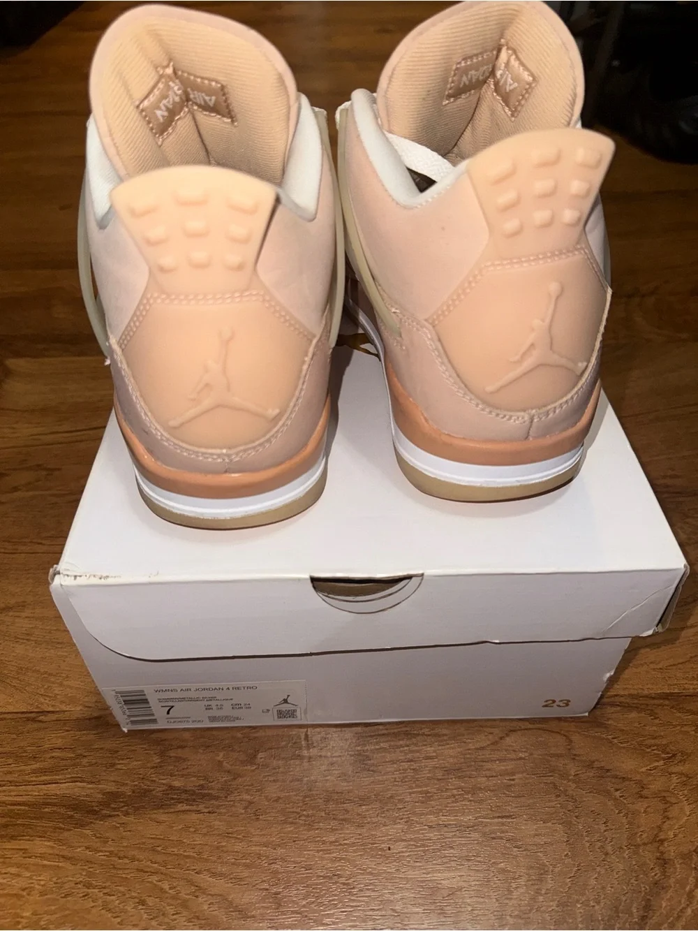 Jordan Kids Peach and White Retro Sneaker